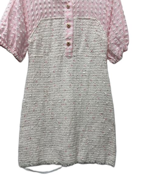 CHANEL（シャネル）CHANEL (シャネル) 半袖ワンピース ピンク×ホワイト サイズ:３６の古着・服飾アイテム