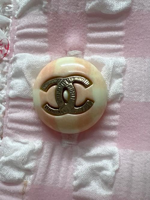 CHANEL（シャネル）CHANEL (シャネル) 半袖ワンピース ピンク×ホワイト サイズ:３６の古着・服飾アイテム