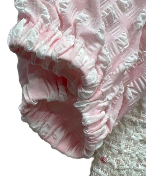 CHANEL（シャネル）CHANEL (シャネル) 半袖ワンピース ピンク×ホワイト サイズ:３６の古着・服飾アイテム