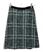 DRAWERドゥロワー）の古着「ツイードスカート」｜グリーン