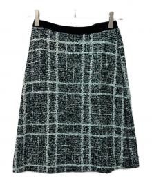 DRAWER（ドゥロワー）の古着「ツイードスカート」｜グリーン