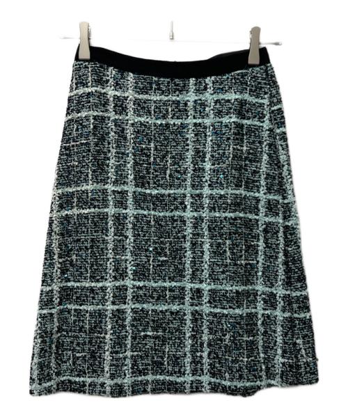 DRAWER（ドゥロワー）DRAWER (ドゥロワー) ツイードスカート グリーン サイズ:３６の古着・服飾アイテム