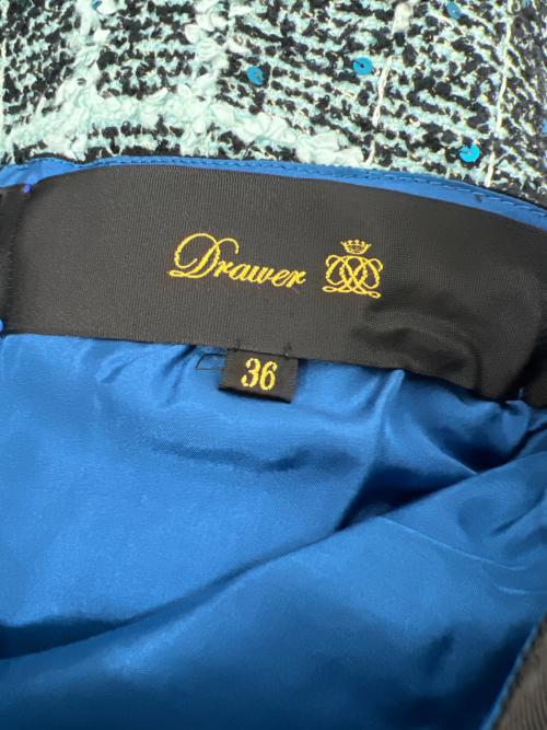 DRAWER（ドゥロワー）DRAWER (ドゥロワー) ツイードスカート グリーン サイズ:３６の古着・服飾アイテム