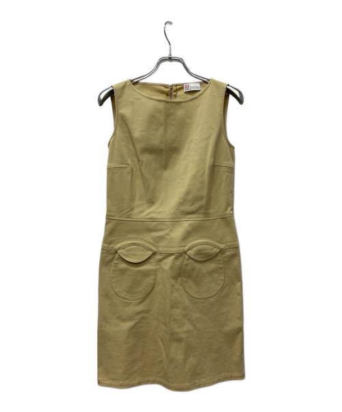RED VALENTINO（レッドヴァレンティノ）RED VALENTINO (レッドヴァレンティノ) ノースリーブワンピース ベージュ サイズ:３８の古着・服飾アイテム