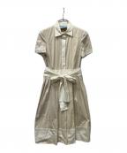 PRADAプラダ）の古着「半袖ワンピース」｜ベージュ×アイボリー