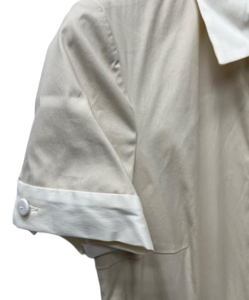 PRADA（プラダ）PRADA (プラダ) 半袖ワンピース ベージュ×アイボリー サイズ:３８の古着・服飾アイテム