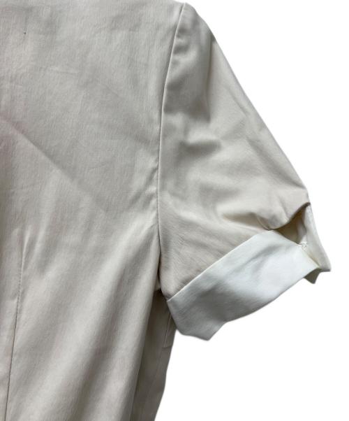 PRADA（プラダ）PRADA (プラダ) 半袖ワンピース ベージュ×アイボリー サイズ:３８の古着・服飾アイテム