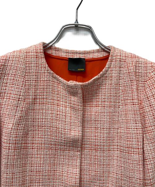 FENDI（フェンディ）FENDI (フェンディ) ツイードセットアップ オレンジ×ホワイト サイズ:３６の古着・服飾アイテム