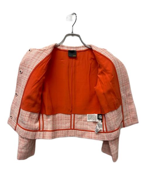 FENDI（フェンディ）FENDI (フェンディ) ツイードセットアップ オレンジ×ホワイト サイズ:３６の古着・服飾アイテム