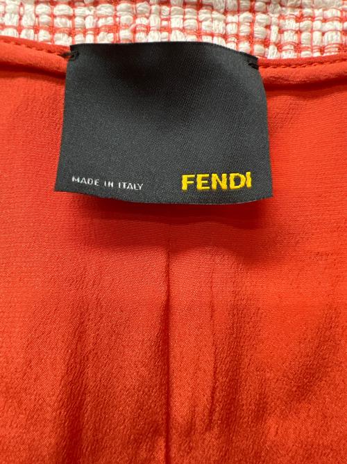 FENDI（フェンディ）FENDI (フェンディ) ツイードセットアップ オレンジ×ホワイト サイズ:３６の古着・服飾アイテム
