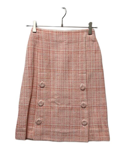 FENDI（フェンディ）FENDI (フェンディ) ツイードセットアップ オレンジ×ホワイト サイズ:３６の古着・服飾アイテム