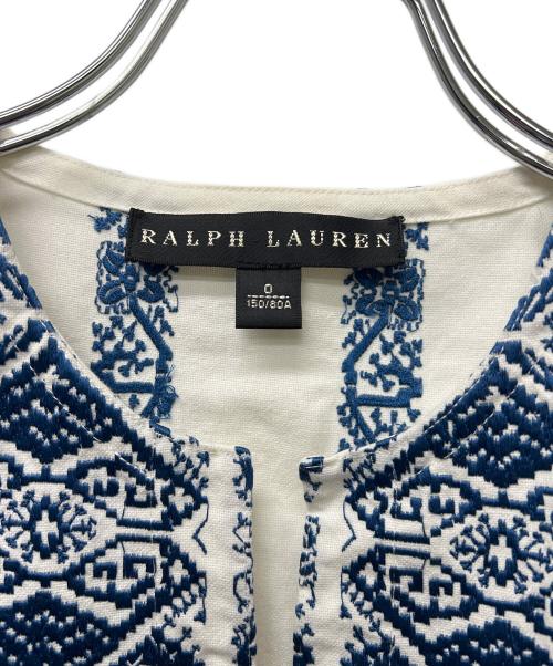 RALPH LAUREN（ラルフローレン）RALPH LAUREN (ラルフローレン) チュニック ホワイト×ブルー サイズ:０の古着・服飾アイテム