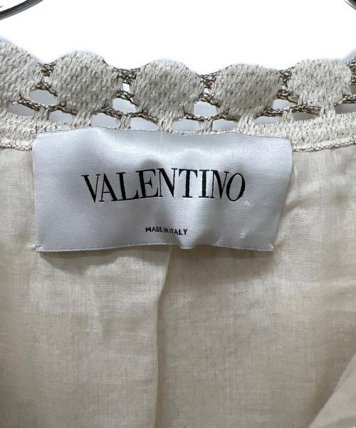 VALENTINO（ヴァレンティノ）VALENTINO (ヴァレンティノ) 半袖ワンピース ベージュ サイズ:４０の古着・服飾アイテム