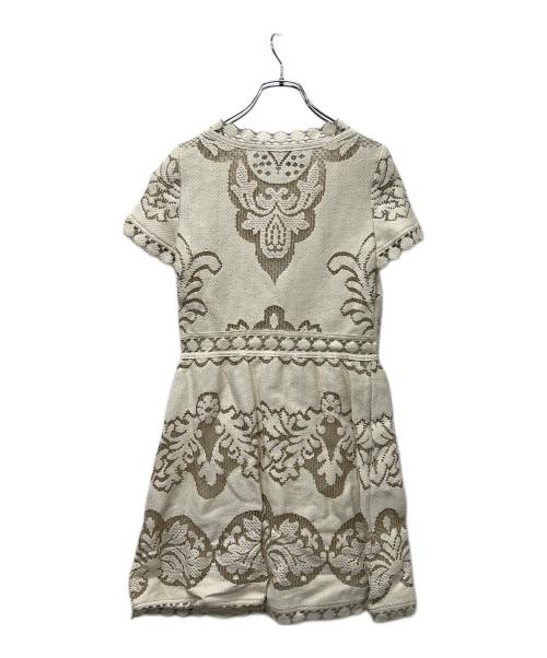 VALENTINO（ヴァレンティノ）VALENTINO (ヴァレンティノ) 半袖ワンピース ベージュ サイズ:４０の古着・服飾アイテム