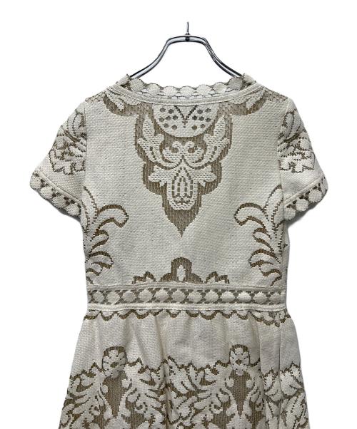 VALENTINO（ヴァレンティノ）VALENTINO (ヴァレンティノ) 半袖ワンピース ベージュ サイズ:４０の古着・服飾アイテム