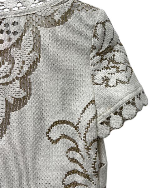 VALENTINO（ヴァレンティノ）VALENTINO (ヴァレンティノ) 半袖ワンピース ベージュ サイズ:４０の古着・服飾アイテム