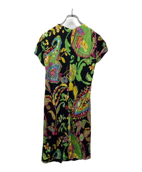 RALPH LAUREN（ラルフローレン）RALPH LAUREN (ラルフローレン) 半袖ワンピース ブラック×グリーンの古着・服飾アイテム