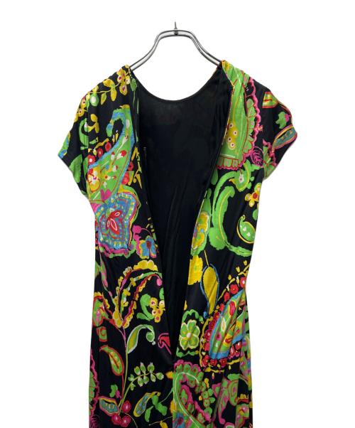 RALPH LAUREN（ラルフローレン）RALPH LAUREN (ラルフローレン) 半袖ワンピース ブラック×グリーンの古着・服飾アイテム