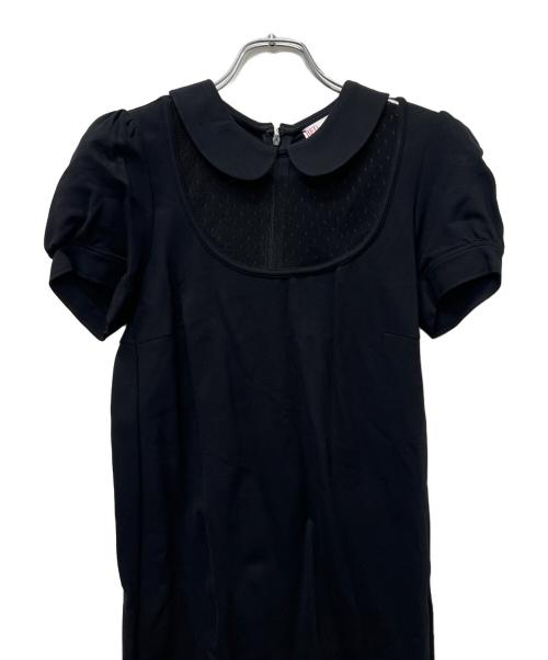 RED VALENTINO（レッドヴァレンティノ）RED VALENTINO (レッドヴァレンティノ) 半袖ワンピース ブラック サイズ:ＸＳの古着・服飾アイテム