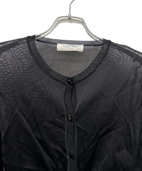 VALENTINO ROMA（ヴァレンティノ ローマ）VALENTINO ROMA (ヴァレンティノ ローマ) シアーカーディガン ブラック サイズ:記載なしの古着・服飾アイテム