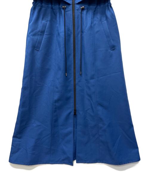 A + TOKYO（エープラス トウキョウ）A + TOKYO (エープラス トウキョウ) スタンドオープンジップシャツワンピース ブルー サイズ:Ｌの古着・服飾アイテム