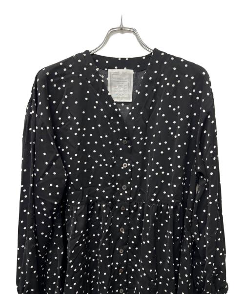 BEARDSLEY（ビアズリー）BEARDSLEY (ビアズリー) 長袖ブラウス ブラック×ホワイト サイズ:FREEの古着・服飾アイテム