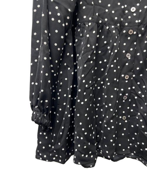 BEARDSLEY（ビアズリー）BEARDSLEY (ビアズリー) 長袖ブラウス ブラック×ホワイト サイズ:FREEの古着・服飾アイテム
