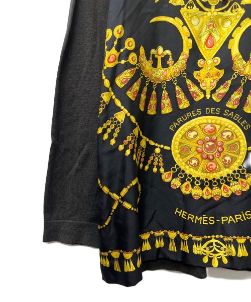 HERMES（エルメス）HERMES (エルメス) 切替ニットプルオーバーシャツ ネイビー×イエロー サイズ:Mの古着・服飾アイテム