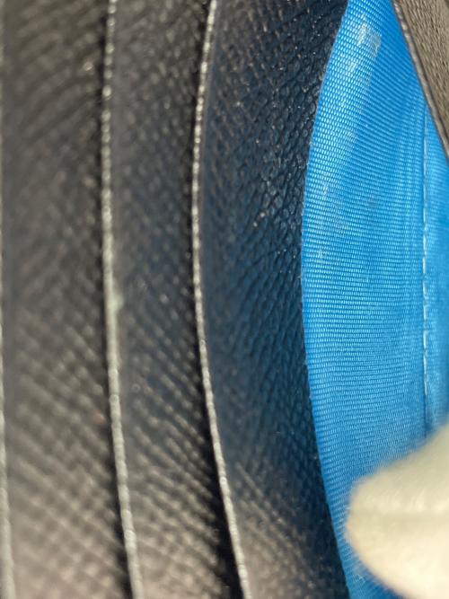 BVLGARI（ブルガリ）BVLGARI (ブルガリ) 2つ折り財布 ブラック×ブルーの古着・服飾アイテム