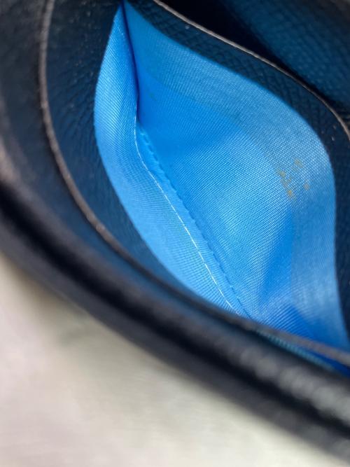 BVLGARI（ブルガリ）BVLGARI (ブルガリ) 2つ折り財布 ブラック×ブルーの古着・服飾アイテム