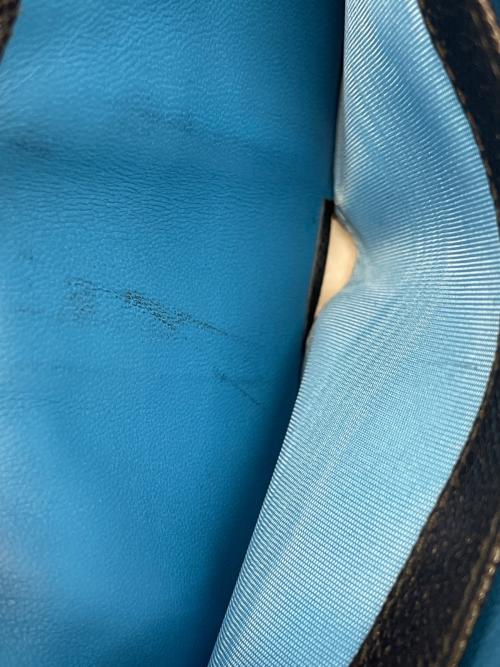 BVLGARI（ブルガリ）BVLGARI (ブルガリ) 2つ折り財布 ブラック×ブルーの古着・服飾アイテム