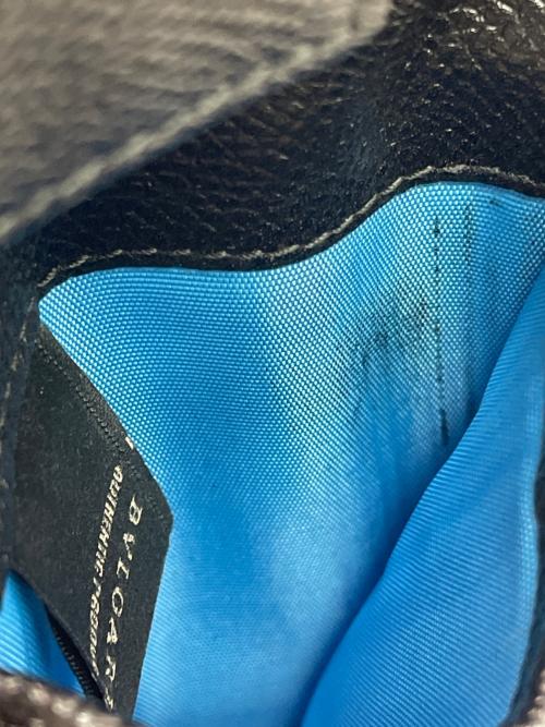 BVLGARI（ブルガリ）BVLGARI (ブルガリ) 2つ折り財布 ブラック×ブルーの古着・服飾アイテム