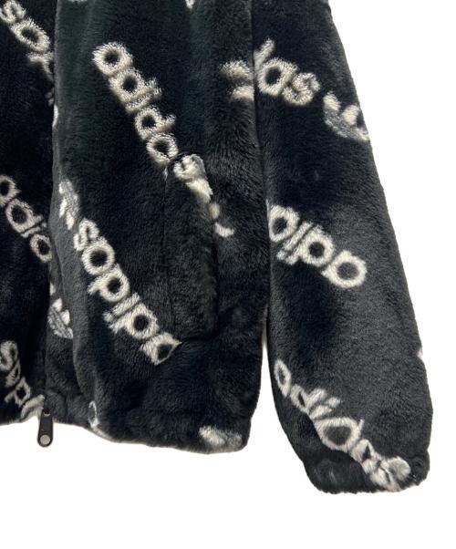 adidas（アディダス）adidas (アディダス) トーナル総柄プリント ファージャケット ブラック サイズ:Mの古着・服飾アイテム