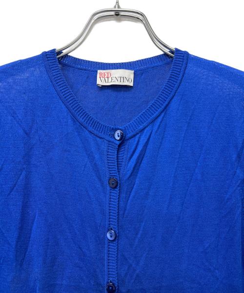 RED VALENTINO（レッドヴァレンティノ）RED VALENTINO (レッドヴァレンティノ) ニットカーディガン ブルー サイズ:Ｓの古着・服飾アイテム