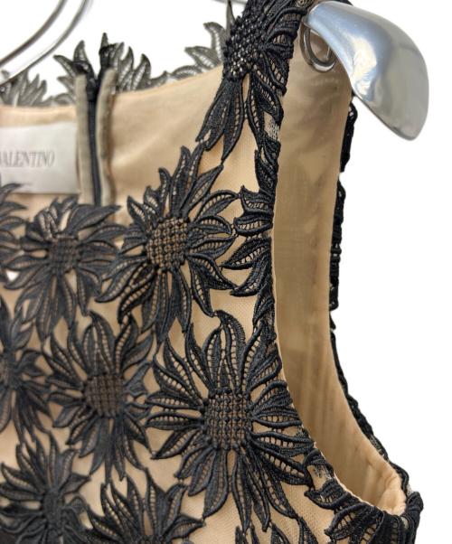 VALENTINO（ヴァレンティノ）VALENTINO (ヴァレンティノ) ノースリーブレースワンピース ブラック サイズ:４の古着・服飾アイテム