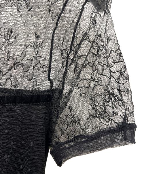 VALENTINO（ヴァレンティノ）VALENTINO (ヴァレンティノ) 半袖レースカットソー ブラック サイズ:３８の古着・服飾アイテム