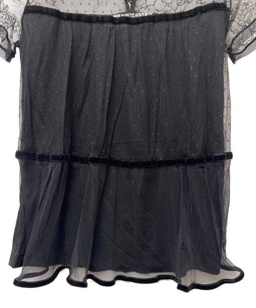 VALENTINO（ヴァレンティノ）VALENTINO (ヴァレンティノ) 半袖レースカットソー ブラック サイズ:３８の古着・服飾アイテム