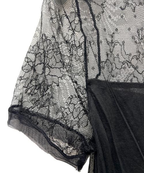 VALENTINO（ヴァレンティノ）VALENTINO (ヴァレンティノ) 半袖レースカットソー ブラック サイズ:３８の古着・服飾アイテム