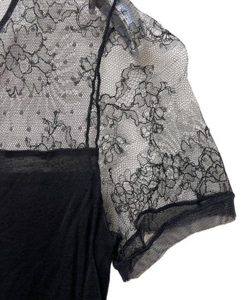 VALENTINO（ヴァレンティノ）VALENTINO (ヴァレンティノ) 半袖レースカットソー ブラック サイズ:３８の古着・服飾アイテム