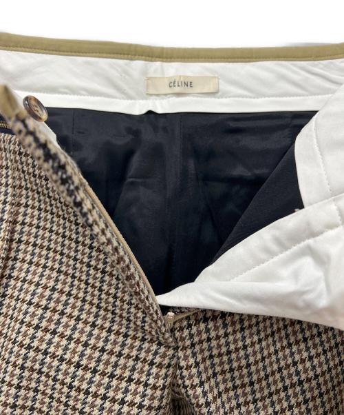 CELINE（セリーヌ）CELINE (セリーヌ) ツイード切替パンツ ベージュ×ブラック サイズ:３４の古着・服飾アイテム