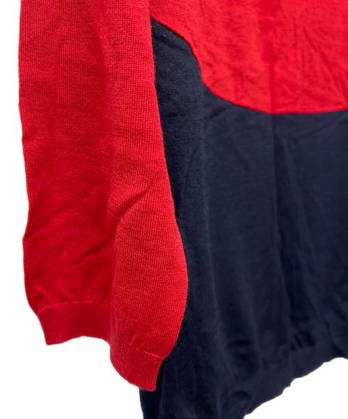 PRADA（プラダ）PRADA (プラダ) 薄手ニット レッド×ネイビー サイズ:３６の古着・服飾アイテム