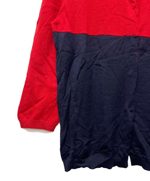 PRADA（プラダ）PRADA (プラダ) 薄手ニット レッド×ネイビー サイズ:３６の古着・服飾アイテム