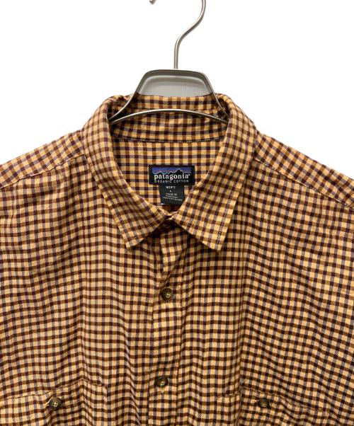 Patagonia（パタゴニア）Patagonia (パタゴニア) L/S Pima Cotton Shirt ブラウン サイズ:Ｌの古着・服飾アイテム