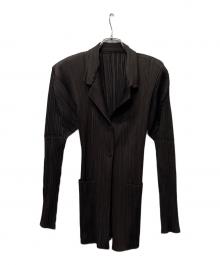 PLEATS PLEASE（プリーツプリーズ）の古着「プリーツジャケット」｜ブラウン