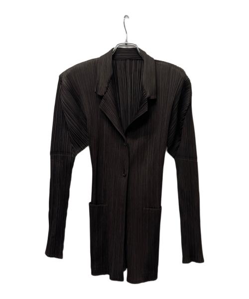 PLEATS PLEASE（プリーツプリーズ）PLEATS PLEASE (プリーツプリーズ) プリーツジャケット ブラウン サイズ:３の古着・服飾アイテム