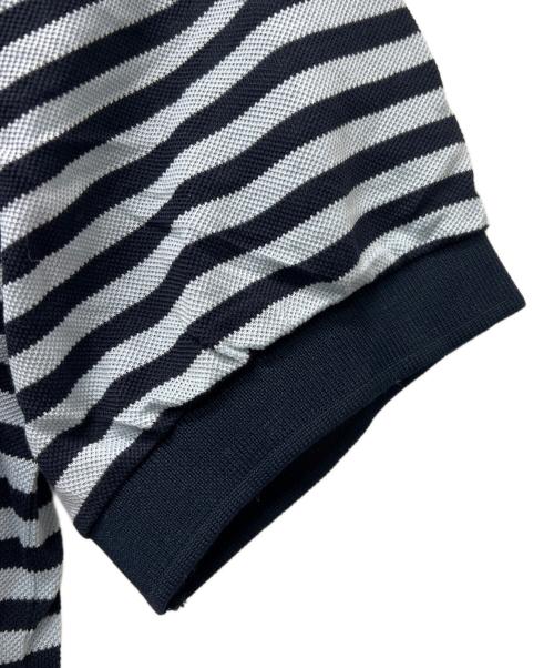 PRADA（プラダ）PRADA (プラダ) 半袖ポロシャツ ブルー×ネイビー サイズ:Ｌの古着・服飾アイテム