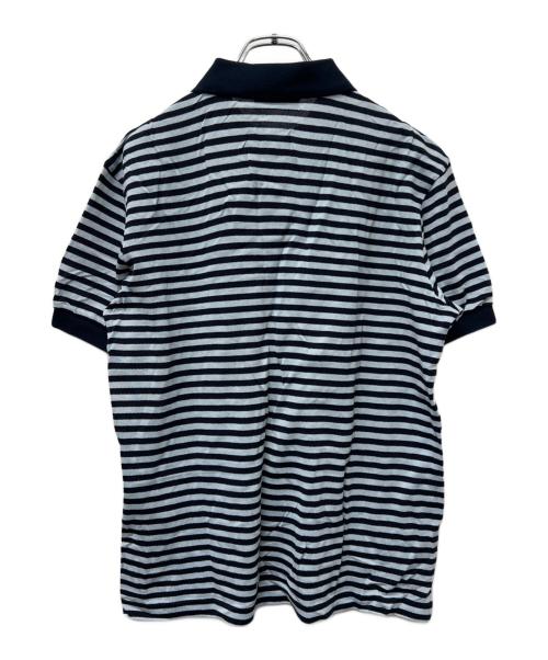 PRADA（プラダ）PRADA (プラダ) 半袖ポロシャツ ブルー×ネイビー サイズ:Ｌの古着・服飾アイテム