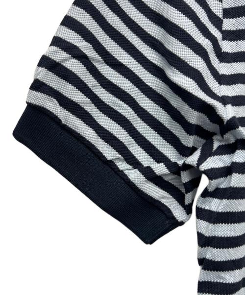 PRADA（プラダ）PRADA (プラダ) 半袖ポロシャツ ブルー×ネイビー サイズ:Ｌの古着・服飾アイテム