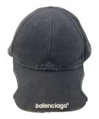 BALENCIAGAバレンシアガ）の古着「カットアウトベースボールキャップ」｜ブラック