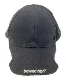 BALENCIAGA（バレンシアガ）の古着「カットアウトベースボールキャップ」｜ブラック